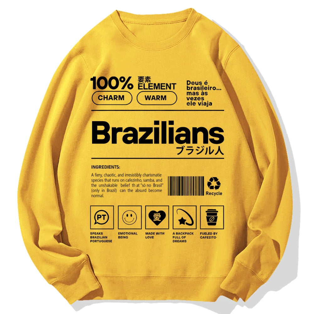 Brazilians Japanese Kanji Katakana Cotton Sweatshirt
