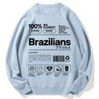 Brazilians Japanese Kanji Katakana Cotton Sweatshirt