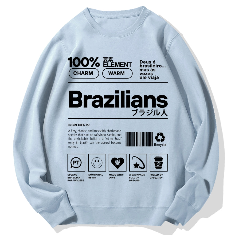 Brazilians Japanese Kanji Katakana Cotton Sweatshirt