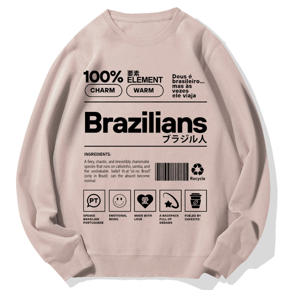 Brazilians Japanese Kanji Katakana Cotton Sweatshirt