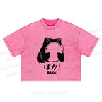 Stupid Frog Vintage Washed Cropped T-Shirt