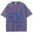 Unisex Crazy Out Of Body Thinking Printed Washed Tee