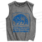 Unisex Got Problems For Future Self Raccoon Printed Washed Tank Top