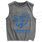 Unisex I need ibuprofen Wolf Vintage Printed Washed Tank Top