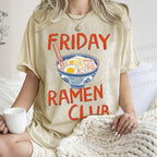 Unisex Friday Ramen Club Printed Washed Tee