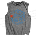 Unisex Fish Shop Printed Washed Tank Top