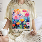 Unisex Yayoi Kusama Flower Printed Washed Tee