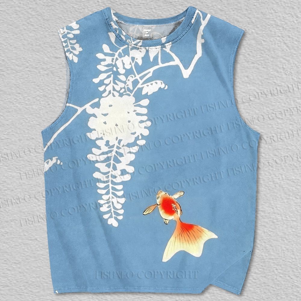 Unisex Goldfish Printed Tank Top