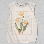 Unisex Frog Flower Printed Tank Top