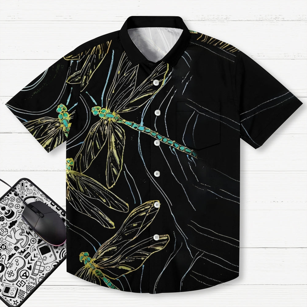 Dragonfly Flapping Its Wings Button-up Shirt