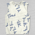 Unisex Blue Birds Printed Tank Top