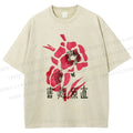 Unisex Vintage Flower Printed Washed Tee