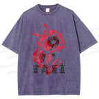 Unisex Vintage Flower Printed Washed Tee