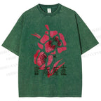 Unisex Vintage Flower Printed Washed Tee