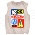 Unisex Logo Printed Washed Tank Top