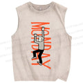 Unisex Crying For Monday Printed Washed Tank Top