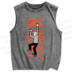 Unisex Crying For Monday Printed Washed Tank Top