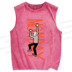 Unisex Crying For Monday Printed Washed Tank Top