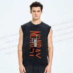 Unisex Crying For Monday Printed Washed Tank Top