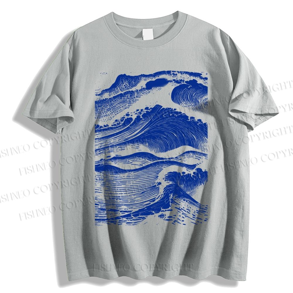 Unisex Vintage Japanese Wave Classic Cotton T-shirt