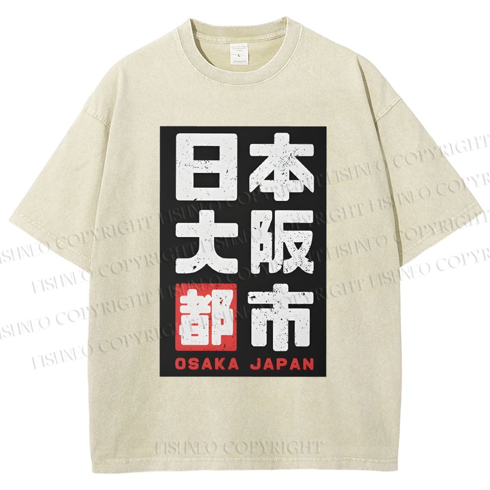 Unisex Osaka Japan Printed Washed Tee