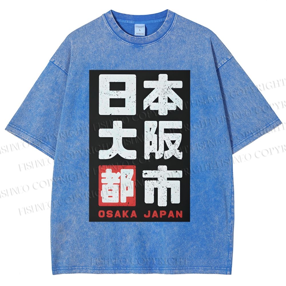 Unisex Osaka Japan Printed Washed Tee