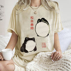 Unisex Japanese Frog Printed Washed Tee