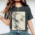 Unisex Geometric Lines Printed Washed Tee