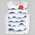 Unisex Waves Sunrise Printed Tank Top