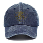 Octopus Japanese Gold Print Tattoo Washed Cap