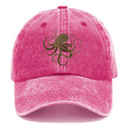 Octopus Japanese Gold Print Tattoo Washed Cap