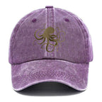 Octopus Japanese Gold Print Tattoo Washed Cap