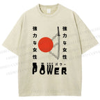 Unisex Power Printed Washed Tee