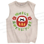 Unisex Daruma Printed Washed Tank Top