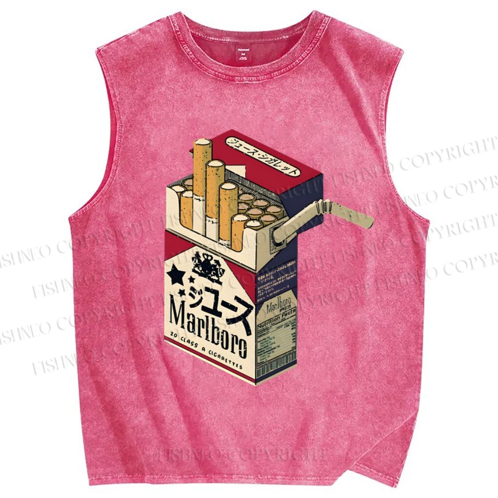 Unisex Marlboro Printed Washed Tank Top