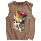 Unisex Marlboro Printed Washed Tank Top