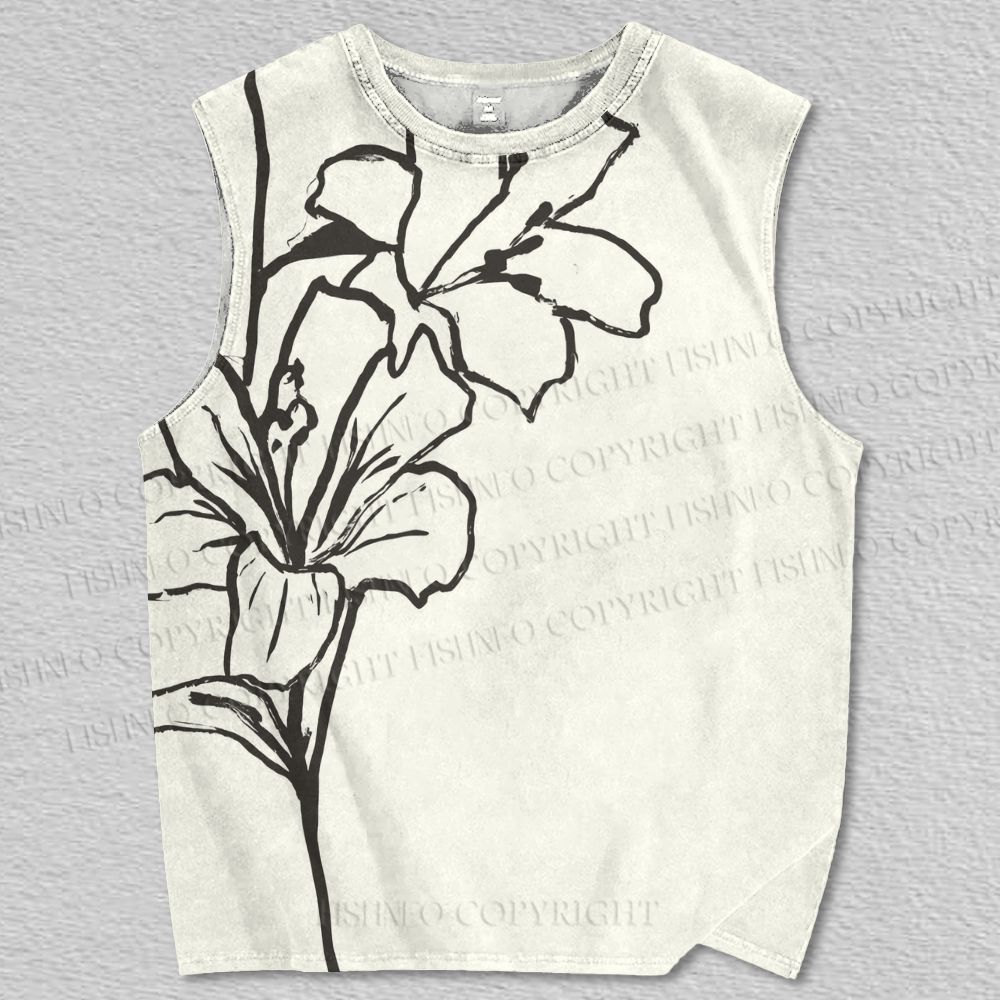 Unisex Vintage Flower Printed Tank Top
