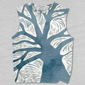 Unisex Blue Tree Printed Tank Top