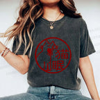 Unisex Sleepy Cat Stamp Printed Washed Tee