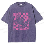Unisex Funny Rabbit Printed Washed Tee