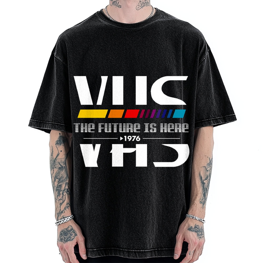 VHS 1976 The Future Is Here Vintage Washed T-shirt