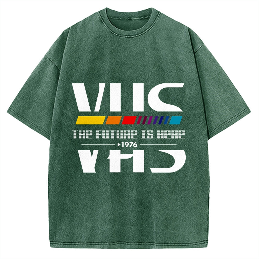 VHS 1976 The Future Is Here Vintage Washed T-shirt