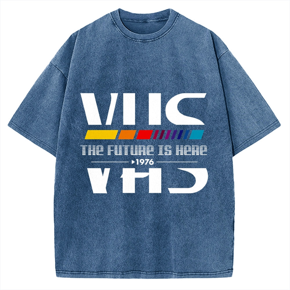 VHS 1976 The Future Is Here Vintage Washed T-shirt