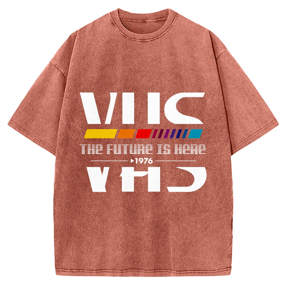 VHS 1976 The Future Is Here Vintage Washed T-shirt