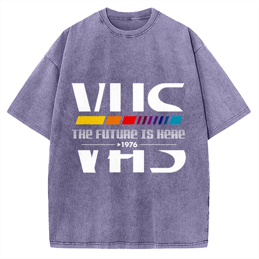 VHS 1976 The Future Is Here Vintage Washed T-shirt