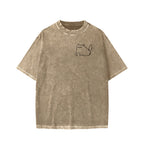 Unisex I need ibuprofen Cat Vintage Distressed Front And Back Printed Washed Tee