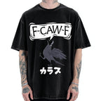 F Caw F Japanese Crow Vintage Washed T-shirt