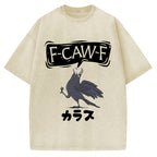 F Caw F Japanese Crow Vintage Washed T-shirt