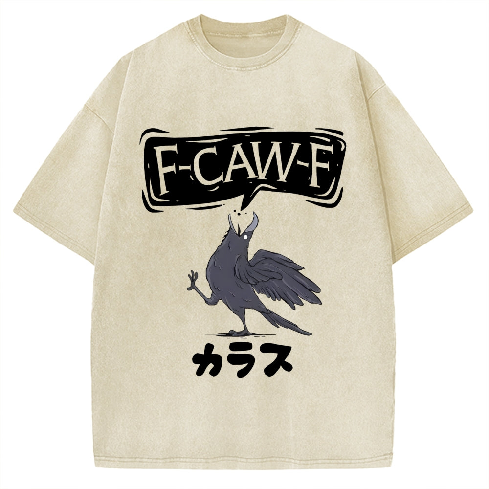 F Caw F Japanese Crow Vintage Washed T-shirt