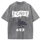 F Caw F Japanese Crow Vintage Washed T-shirt